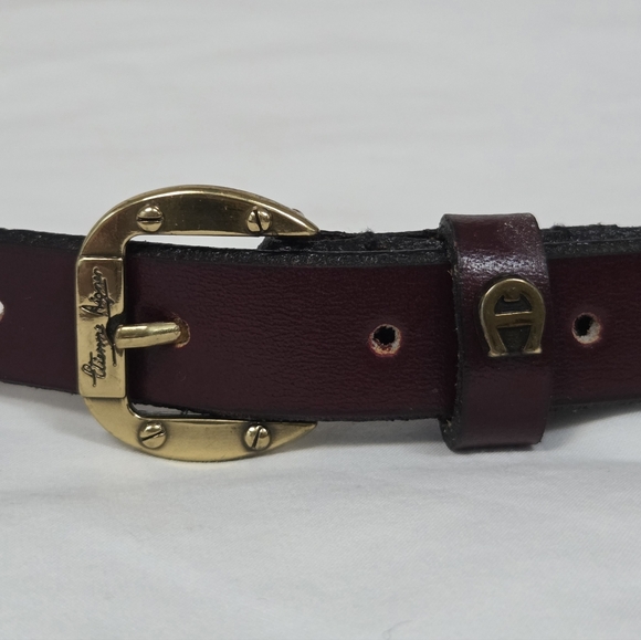 Vintage Aigner Thin Leather Belt - Picture 3 of 9